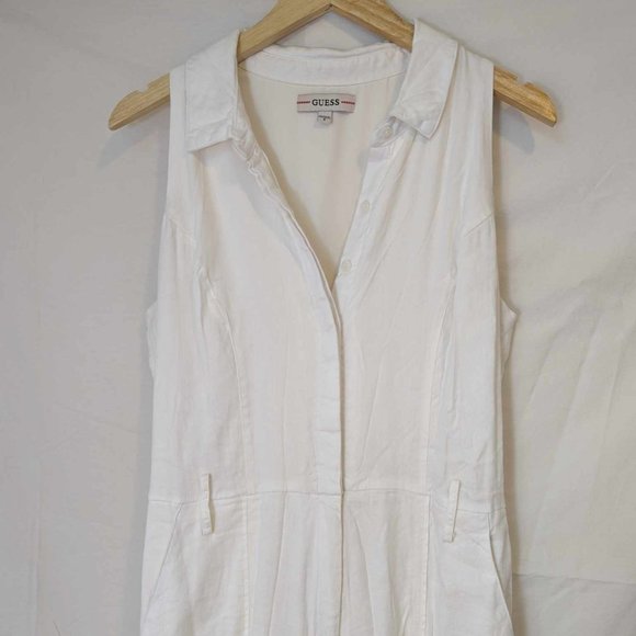 {Guess} Ilaria Cropped Wide-Leg Linen Jumpsuit - Picture 4 of 11